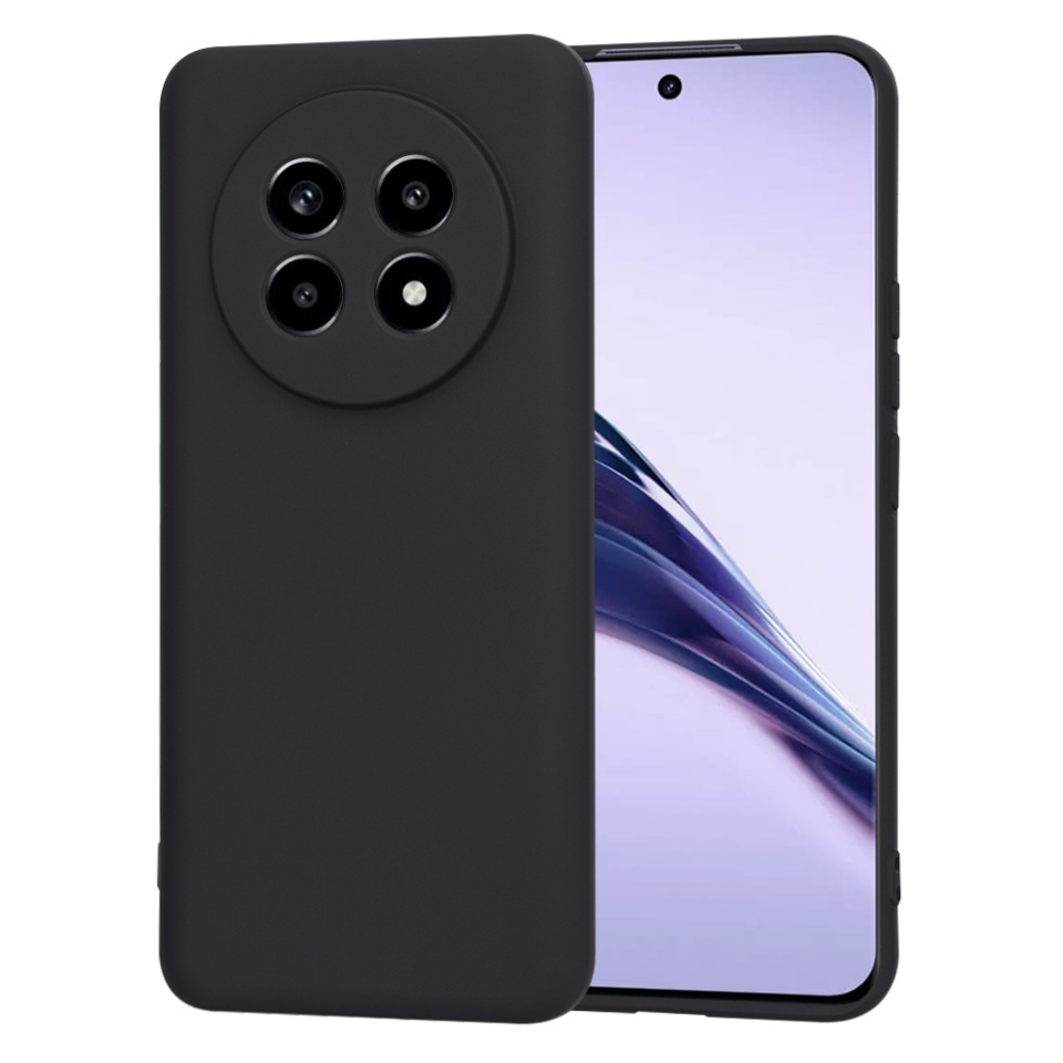 Husa pentru Realme 13 Pro / 13 Pro+, SKYDDAR INNOVATION, din Silicon Catifelat, SoftElegance, set cu sticker, Negru