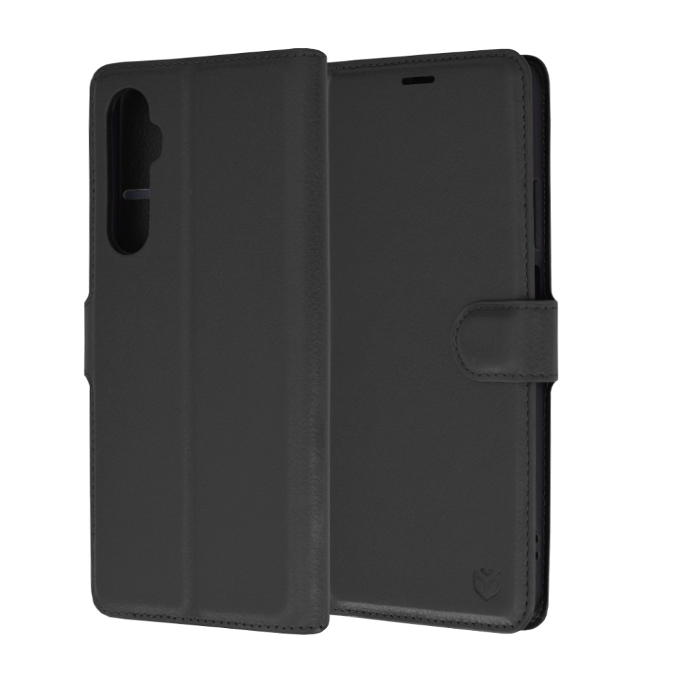 Husa pentru Realme C65 tip Carte, cu Portofel Interior, Finisaje Premium, SKYDDAR Leather Wallet - Negru
