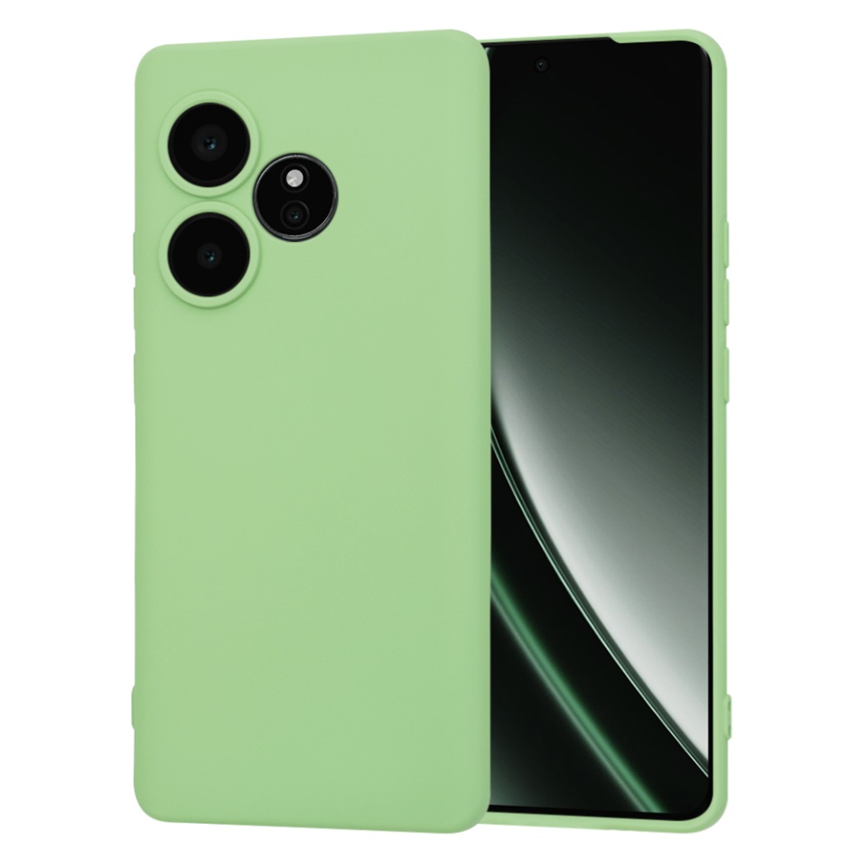 Husa pentru Realme GT 6 / GT 6T din Silicon Catifelat, Protectie Premium, Skyddar SoftElegance - Verde deschis