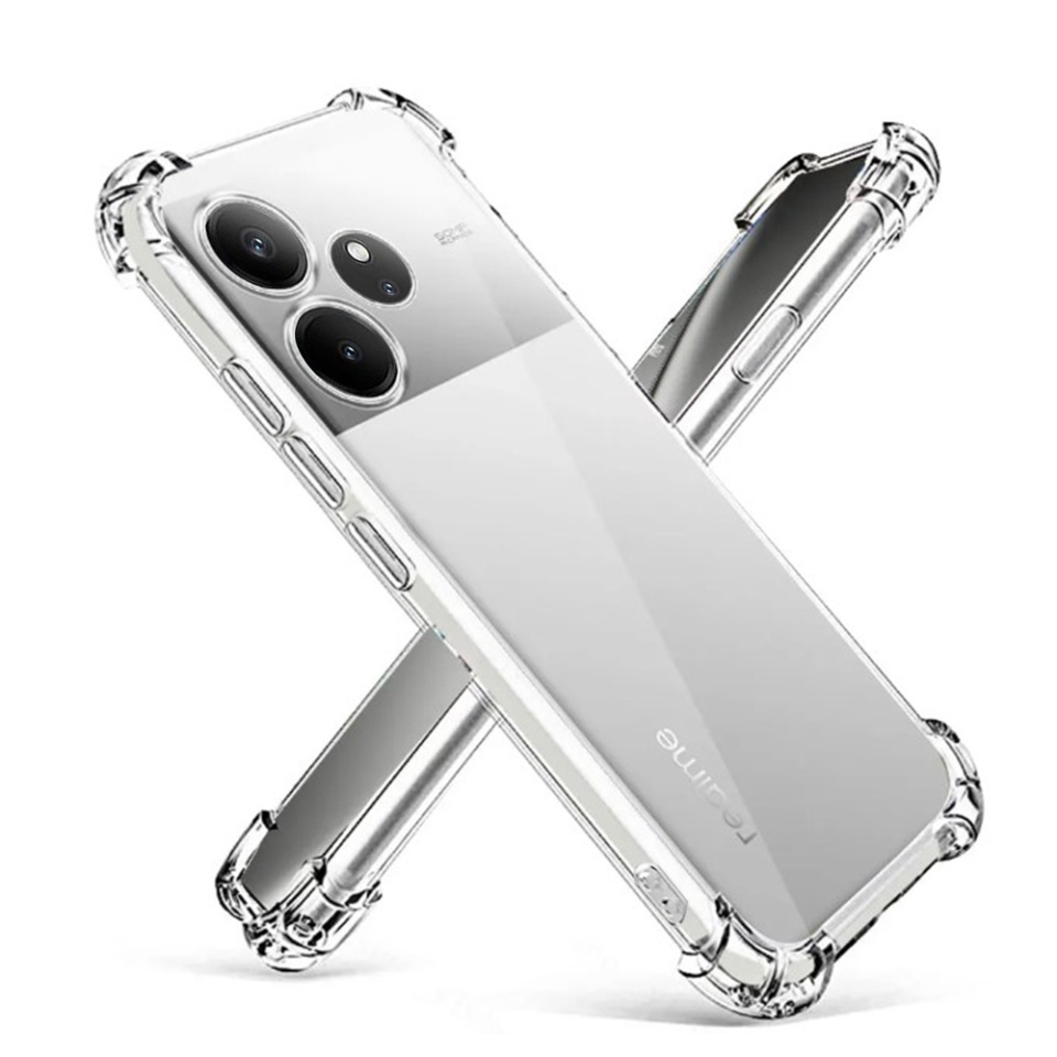Husa pentru Realme GT 6 / GT 6T , SKYDDAR INNOVATION, Shockproof Clear din Silicon Slim, Transparenta, set cu sticker