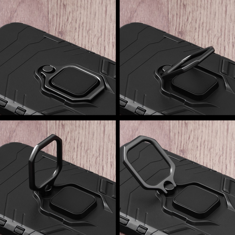 Husa pentru Realme GT 7 Pro cu inel magnetic, antisoc, SKDR Forged - Negru - 1 | YEO