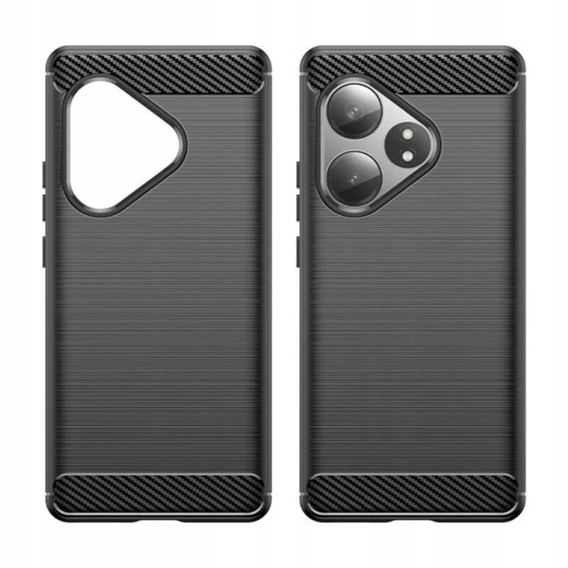 Husa pentru Realme GT 7 Pro din Silicon Premium, Slim, cu textura Fibra Carbon - Negru - 2 | YEO
