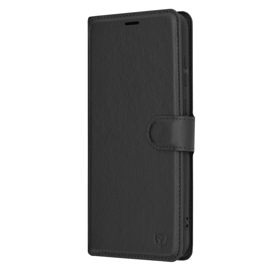 Husa pentru Samsung Galaxy A05, SKYDDAR INNOVATION, Leather Folio tip Carte, cu Portofel Interior, Finisaje Premium, set cu sticker, Negru - 3 | YEO
