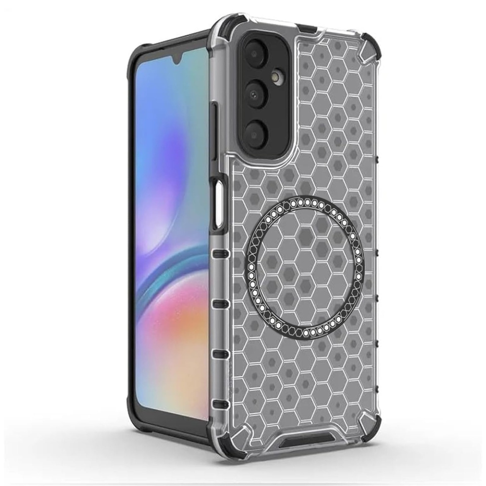 Husa pentru Samsung Galaxy A05s, SKYDDAR INNOVATION, HoneyComb Shield MagSafe, Alb, set cu sticker