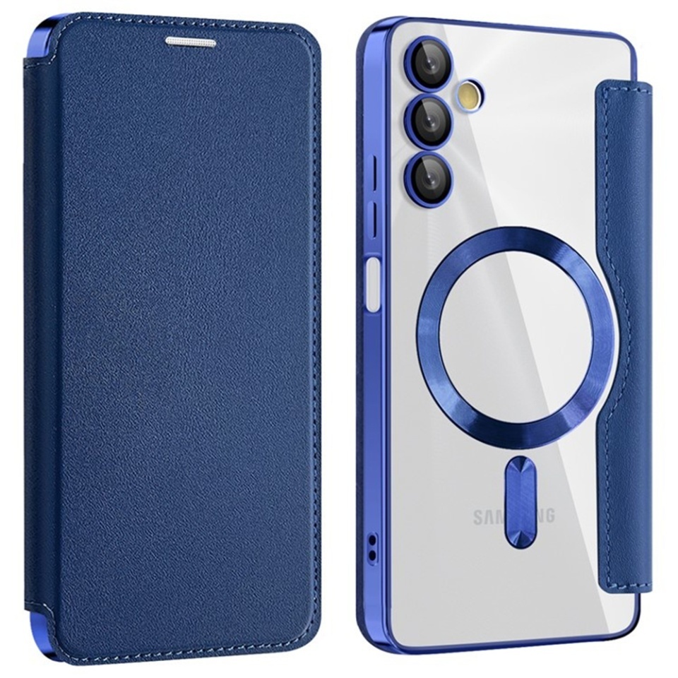 Husa pentru Samsung Galaxy A05s tip carte, SKYDDAR INOVATION, SmartMag Book, Magsafe, RFiD, Suport Carduri, set cu sticker, Albastru - 1 | YEO