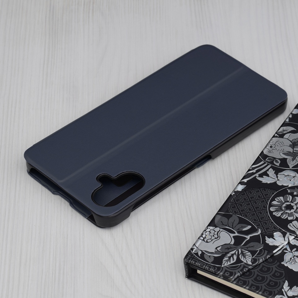 Husa pentru Samsung Galaxy A06, SKYDDAR INNOVATION, eFold, tip carte, Albastru, set cu sticker - 1 | YEO
