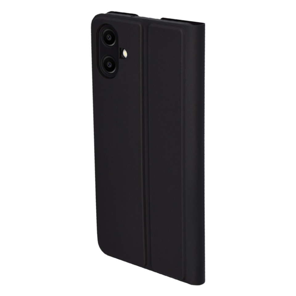 Husa pentru Samsung Galaxy A06, SKYDDAR INNOVATION, Magskin Book, tip Carte cu Portofel Interior, Negru, set cu sticker - 2 | YEO