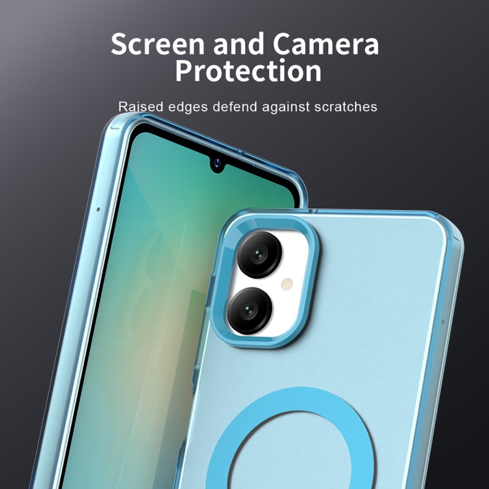 Husa pentru Samsung Galaxy A06, SKYDDAR INOVATION, CandyCase, Magsafe, set cu sticker, Albastru - 2 | YEO
