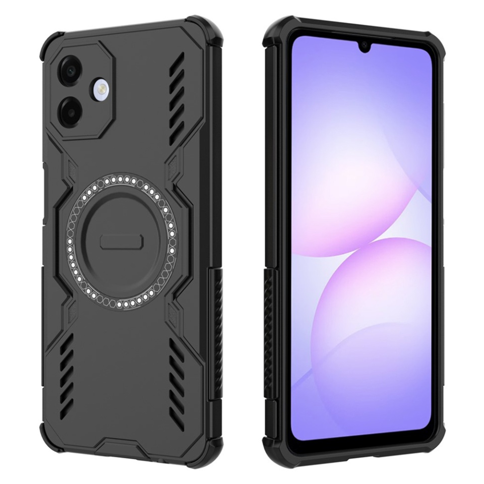 Husa pentru Samsung Galaxy A07 4G, SKYDDAR INOVATION, ArmorMag, Magsafe, set cu sticker, Negru