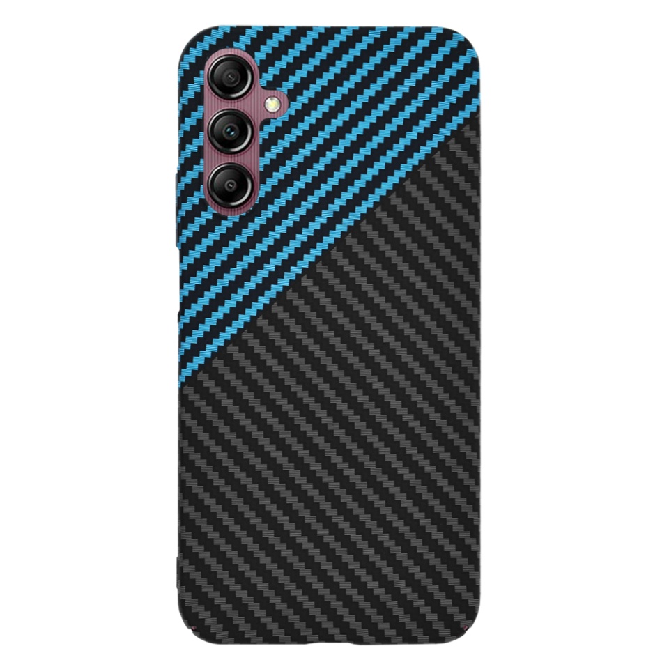 Husa pentru Samsung Galaxy A14 5G / Galaxy A14 4G, Finisaj Premium cu Textura de Carbon, Design Elegant, SKDR CarbonFlex - Bleu - 1 | YEO