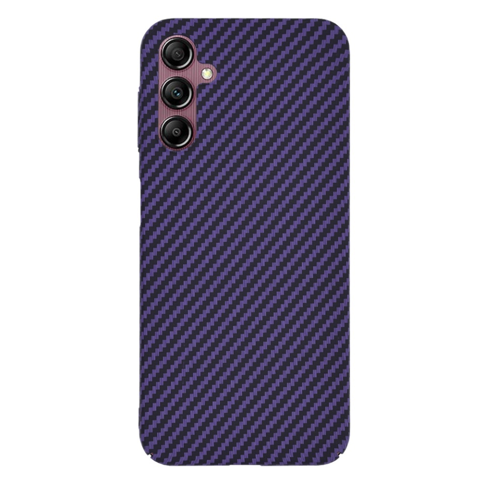 Husa pentru Samsung Galaxy A14 5G / Galaxy A14 4G, SKYDDAR INNOVATION, textura carbon, Carbonite FiberShell, set cu sticker, Mov, - 2 | YEO