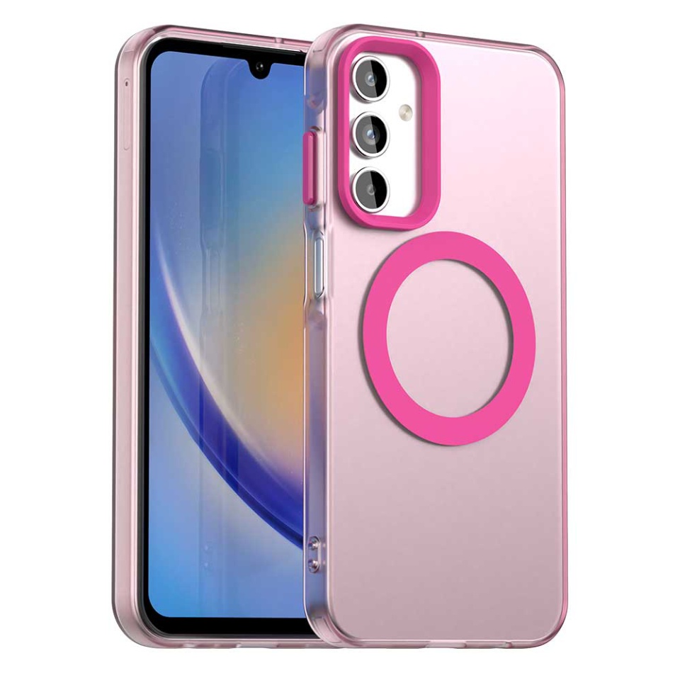 Husa pentru Samsung Galaxy A15 4G / Galaxy A15 5G, SKYDDAR INOVATION, CandyCase, Magsafe, set cu sticker, Roz