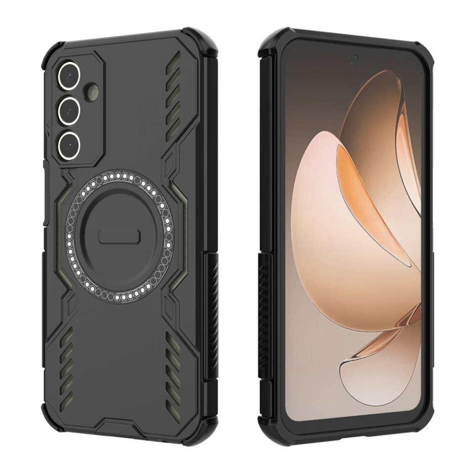 Husa pentru Samsung Galaxy A15 4G / Galaxy A15 5G, SKYDDAR INOVATION, ArmorMag, Magsafe, set cu sticker, Negru - 1 | YEO