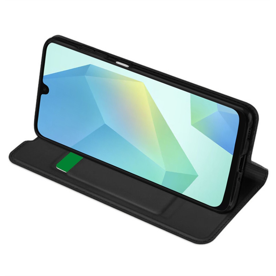 Husa pentru Samsung Galaxy A16 4G / Galaxy A16 5G, SKYDDAR INNOVATION, Magskin Book, tip Carte cu Portofel Interior, Negru, set cu sticker - 1 | YEO