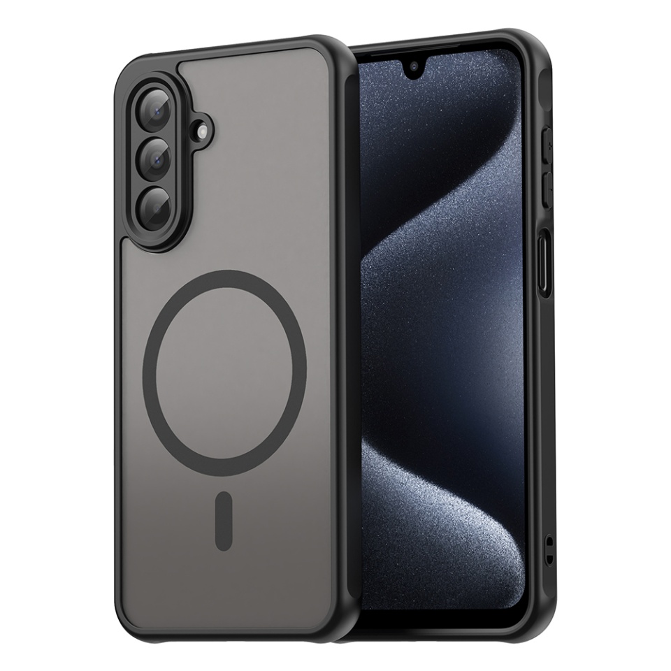 Husa pentru Samsung Galaxy A17 5G, SKYDDAR INNOVATION, HaloFrost MagSafe II, Antisoc, set cu sticker, Negru