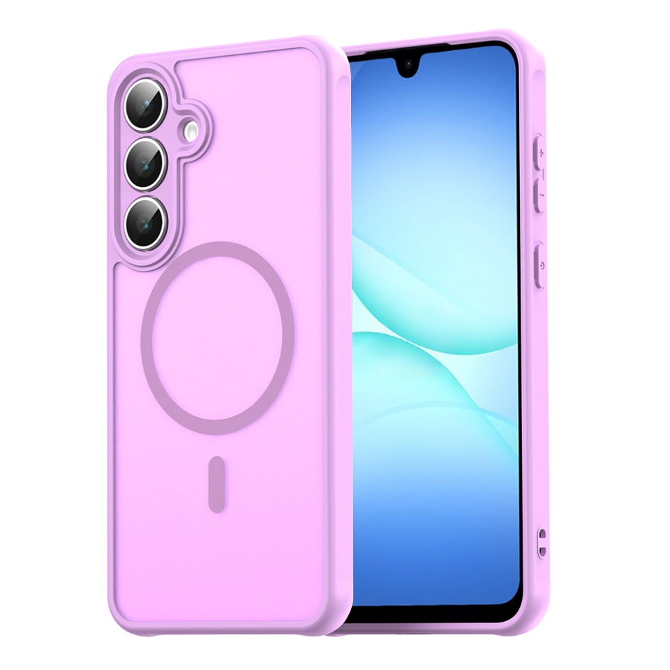 Husa pentru Samsung Galaxy A17 5G, SKYDDAR INNOVATION, HaloFrost MagSafe II, Antisoc, set cu sticker, Roz