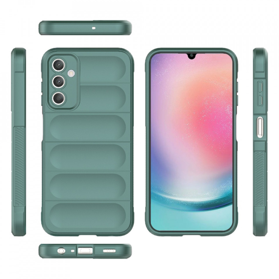 Husa pentru Samsung Galaxy A25 5G eleganta, din silicon mat, SKDR Vogue - Verde - 1 | YEO