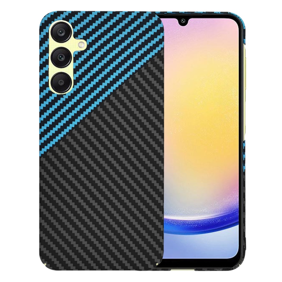 Husa pentru Samsung Galaxy A25 5G, SKYDDAR INNOVATION, Carbonite FiberShell, Bleu, set cu sticker - 1 | YEO