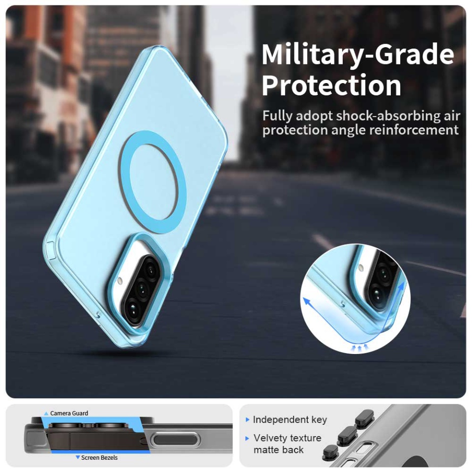 Husa pentru Samsung Galaxy A26 5G, SKYDDAR INOVATION, CandyCase, Magsafe, set cu sticker, Albastru - 2 | YEO