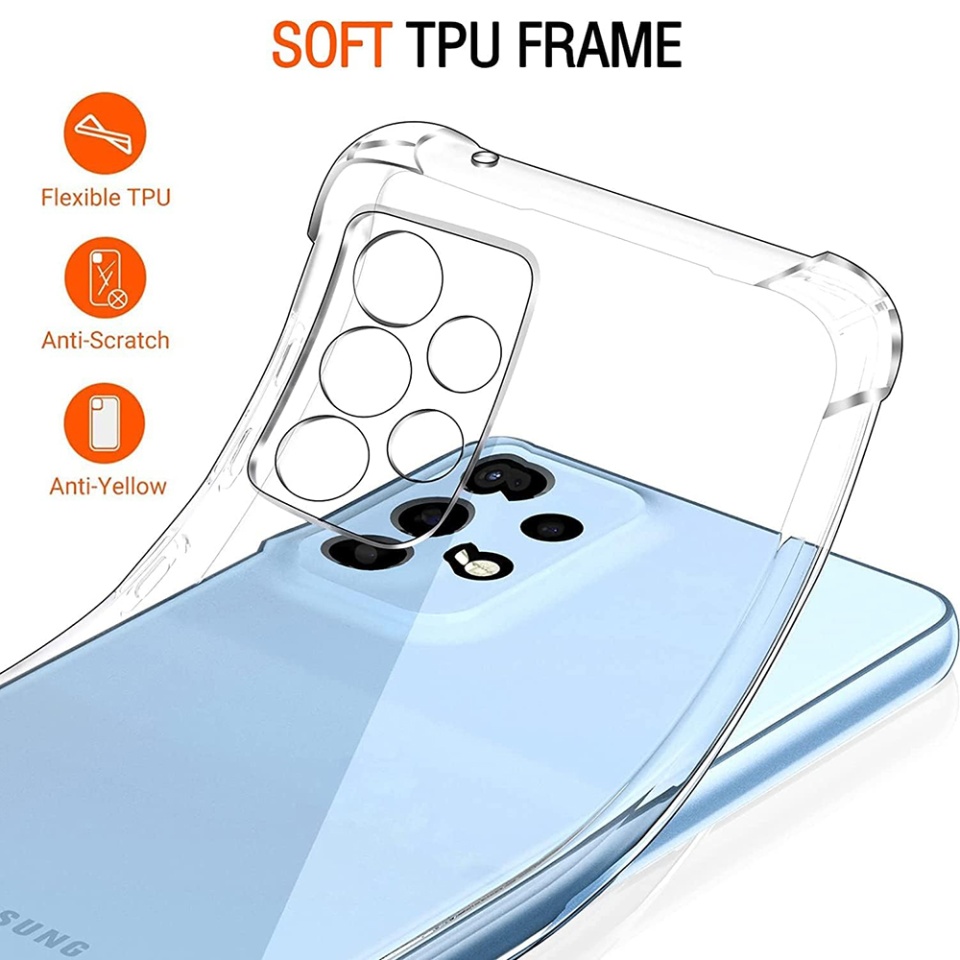 Husa pentru Samsung Galaxy A33 5G , SKYDDAR INNOVATION, Shockproof Clear din Silicon Slim, Transparenta, set cu sticker - 1 | YEO