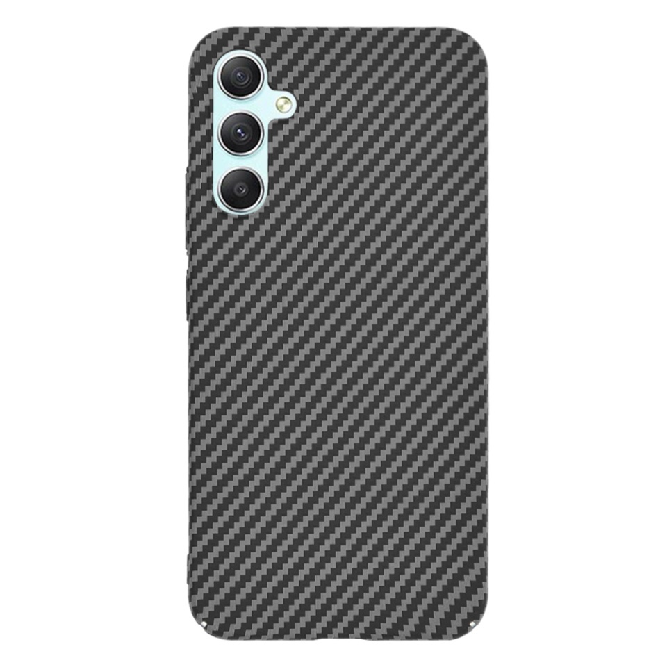 Husa pentru Samsung Galaxy A34 5G, SKYDDAR INNOVATION, textura carbon, Carbonite FiberShell, set cu sticker, Negru, - 2 | YEO