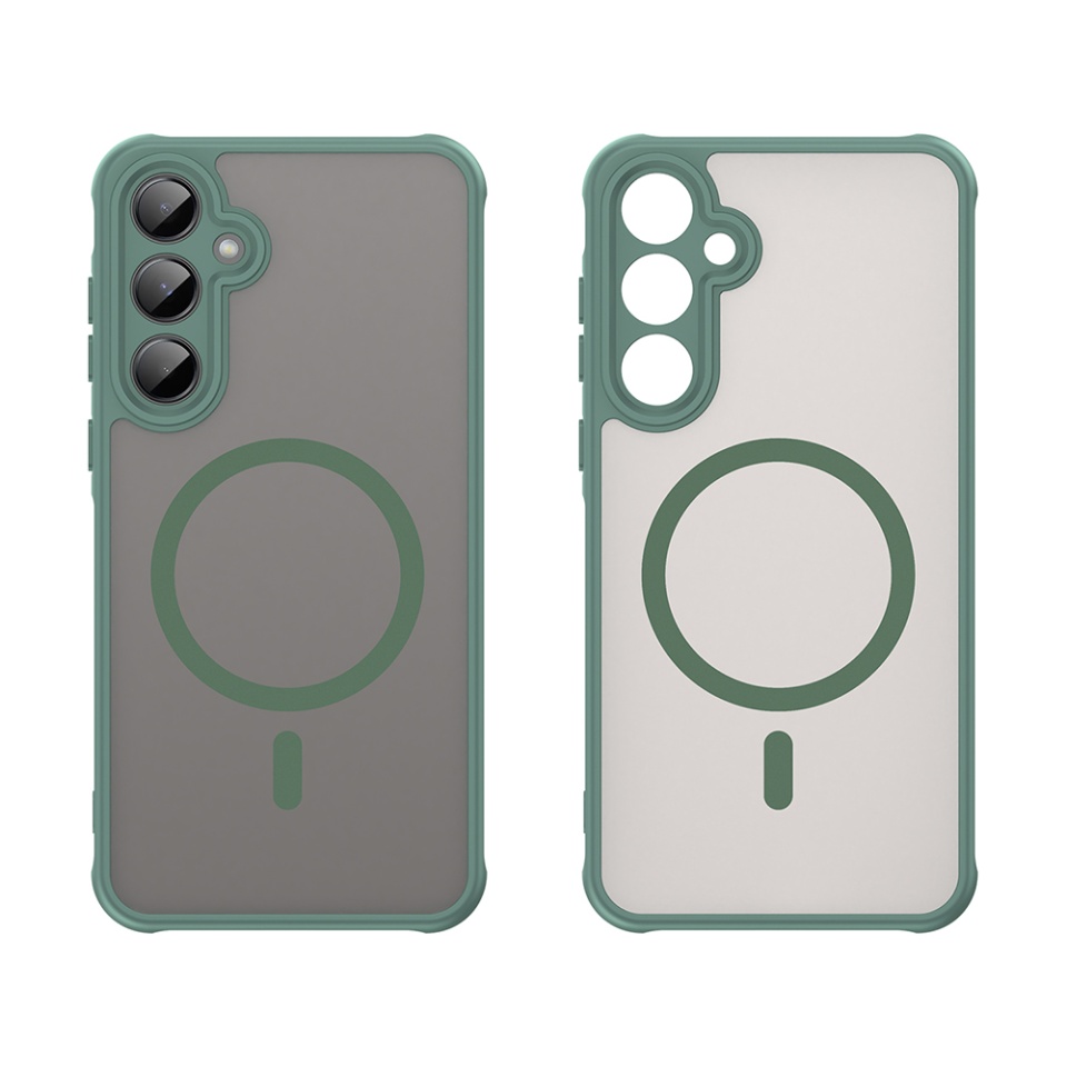 Husa pentru Samsung Galaxy A35 5G, SKYDDAR INNOVATION, HaloFrost MagSafe II, Antisoc, set cu sticker, Verde - 1 | YEO