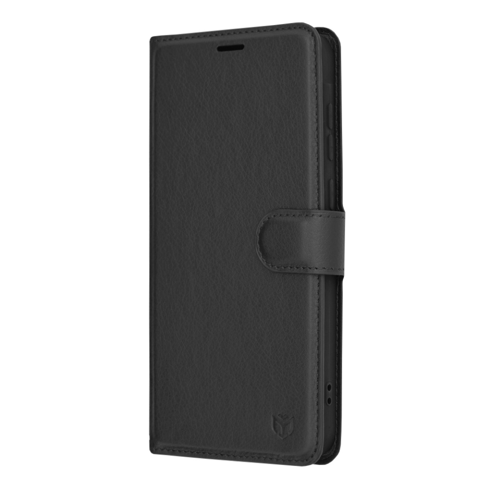 Husa pentru Samsung Galaxy A35 5G, SKYDDAR INNOVATION, Leather Folio tip Carte, cu Portofel Interior, Finisaje Premium, set cu sticker, Negru - 3 | YEO