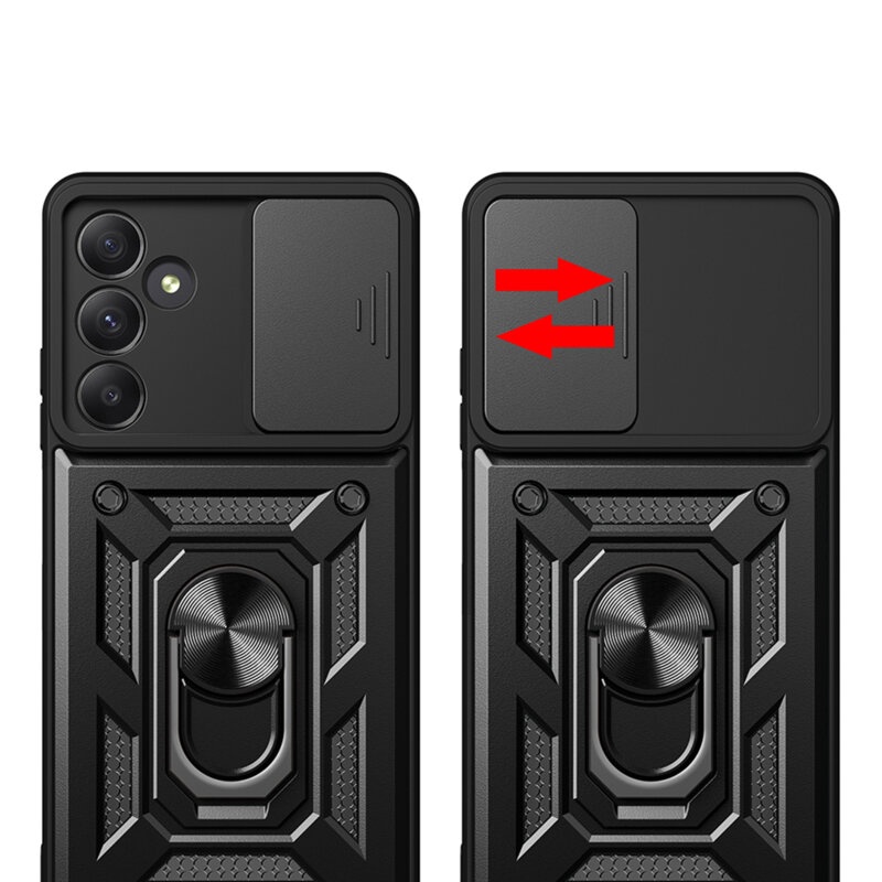 Husa pentru Samsung Galaxy A36 5G cu inel magnetic si protectie camera Skyddar CamShield - Albastru - 2 | YEO