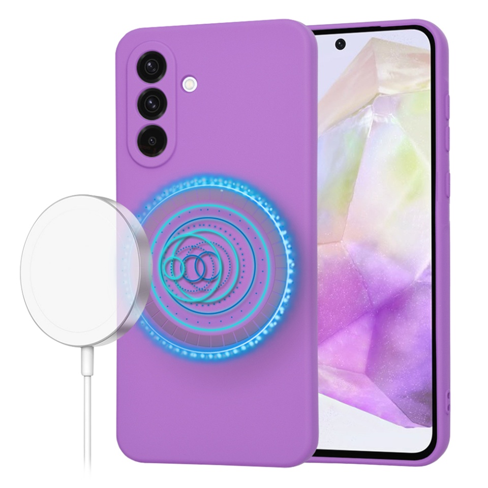 Husa pentru Samsung Galaxy A36 5G din Silicon Catifelat, Protectie Premium, SoftElegance Magsafe - Mov