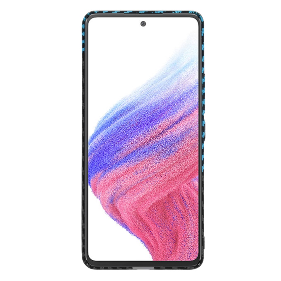 Husa pentru Samsung Galaxy A53 5G, Finisaj Premium cu Textura de Carbon, Design Elegant, SKDR CarbonFlex - Bleu - 2 | YEO