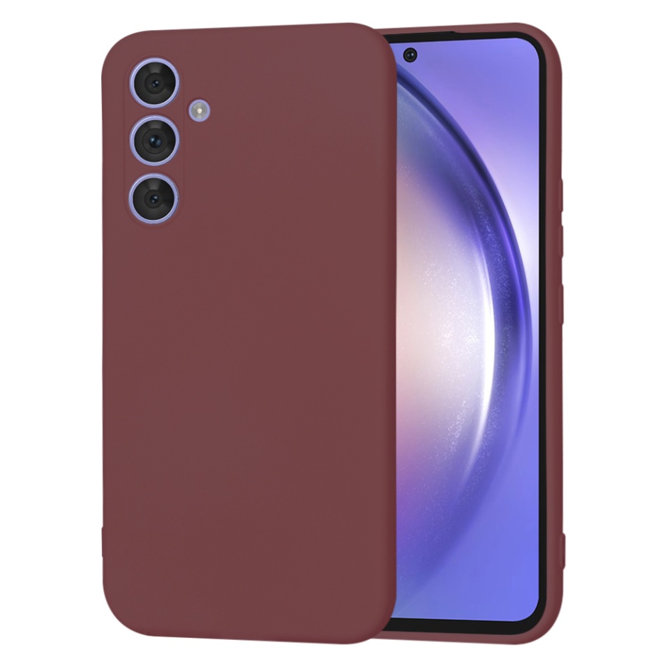 Husa pentru Samsung Galaxy A54 din Silicon Catifelat, Protectie Premium, Skyddar SoftElegance - Bordo