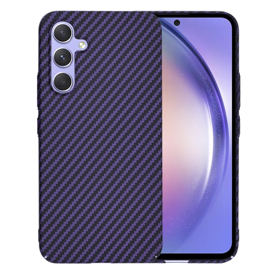 Husa pentru Samsung Galaxy A54, SKYDDAR INNOVATION, Carbonite FiberShell, Mov, set cu sticker - 1 | YEO
