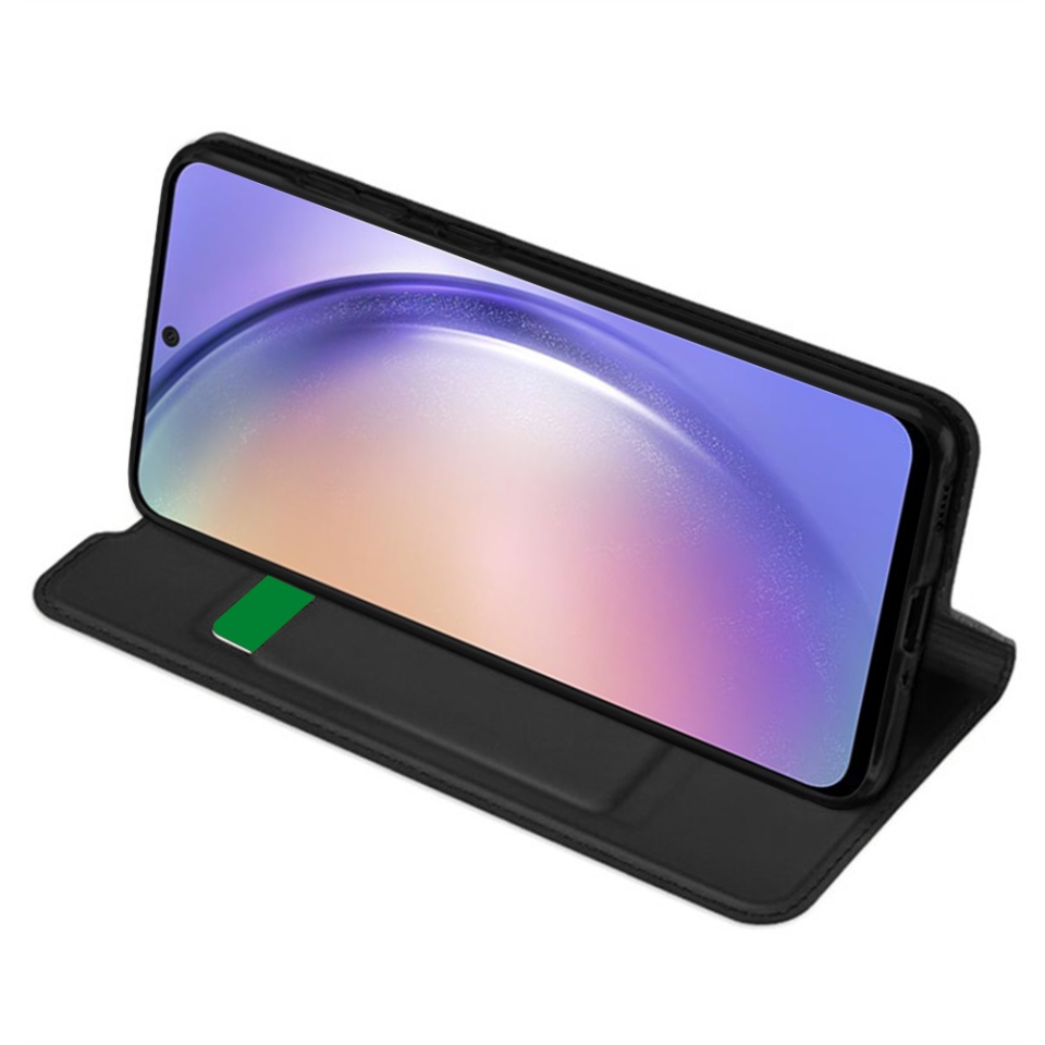 Husa pentru Samsung Galaxy A54, SKYDDAR INNOVATION, Magskin Book, tip Carte cu Portofel Interior, set cu sticker, Negru - 1 | YEO