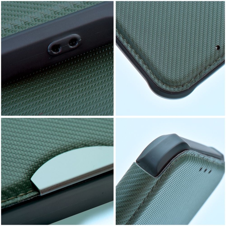Husa pentru Samsung Galaxy A56 5G, SKYDDAR INNOVATION, RAZOR, Inchidere Magnetica, Buzunar Interior, Antisoc, Verde, set cu sticker - 3 | YEO