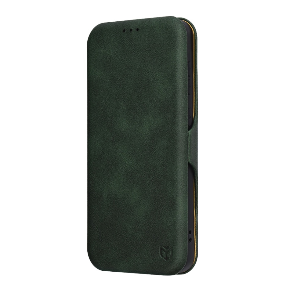 Husa pentru Samsung Galaxy A56 5G, SKYDDAR INNOVATION, Safe Wallet tip carte din Piele Ecologica, Suport Carduri, Inchidere Magnetica, set cu sticker, Verde - 3 | YEO