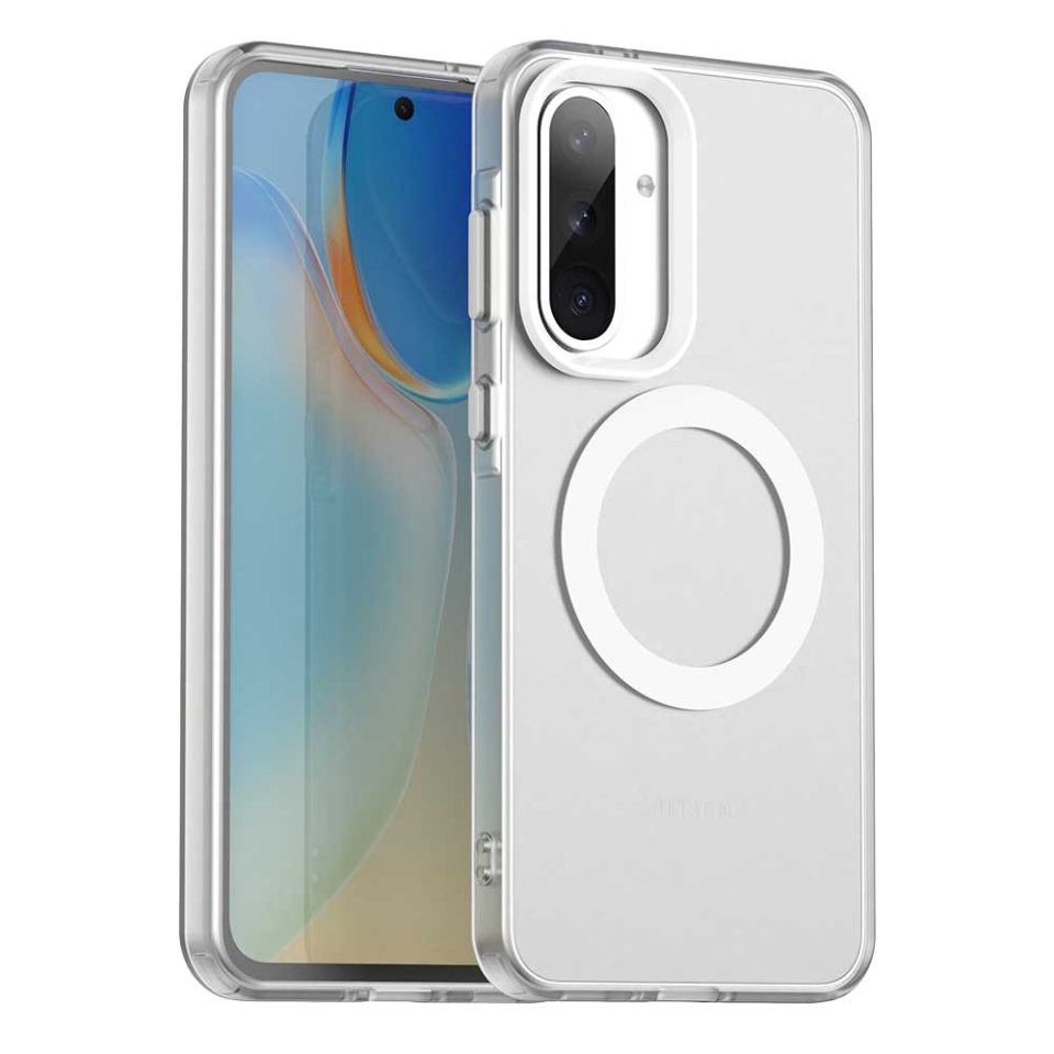 Husa pentru Samsung Galaxy A56 5G, SKYDDAR INOVATION, CandyCase, Magsafe, set cu sticker, Alb