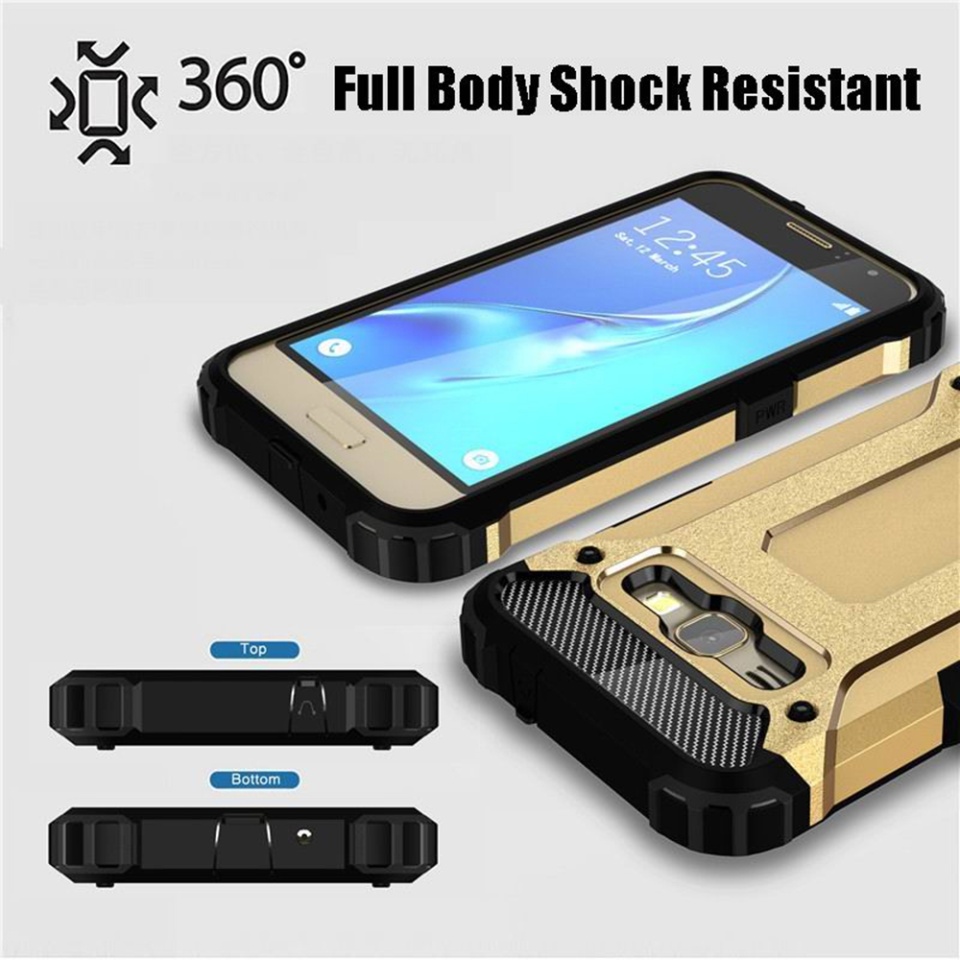 Husa pentru Samsung Galaxy J5 SM-J500, SKYDDAR INNOVATION, Hybrid Armor, din Plastic Dur, Margini Cauciucate, Antisoc, set cu sticker, Negru - 3 | YEO