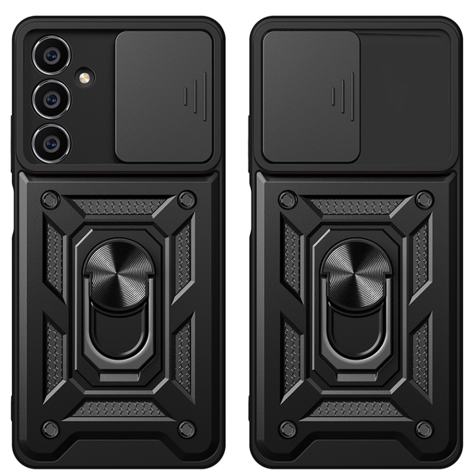 Husa pentru Samsung Galaxy M35 cu inel magnetic si protectie camera Skyddar CamShield - Negru - 1 | YEO
