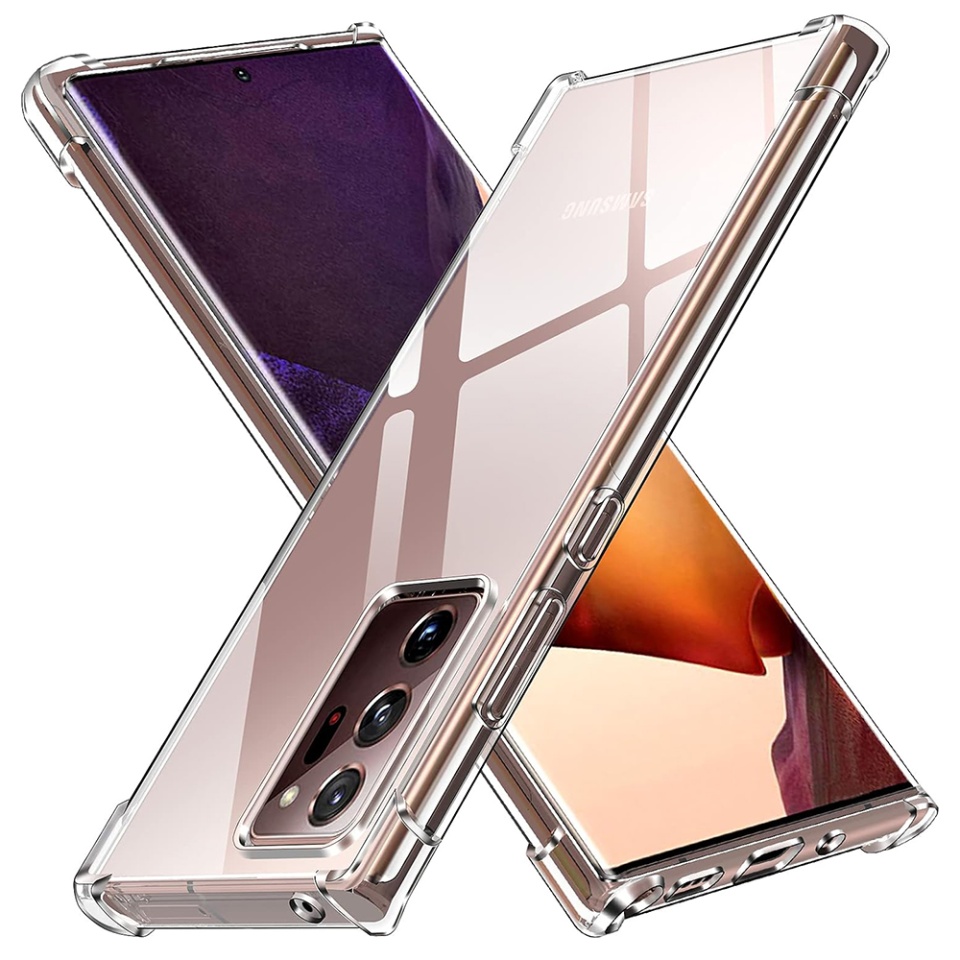 Husa pentru Samsung Galaxy Note 20 Ultra 5G / Galaxy Note 20 Ultra , SKYDDAR INNOVATION, Shockproof Clear din Silicon Slim, Transparenta, set cu sticker