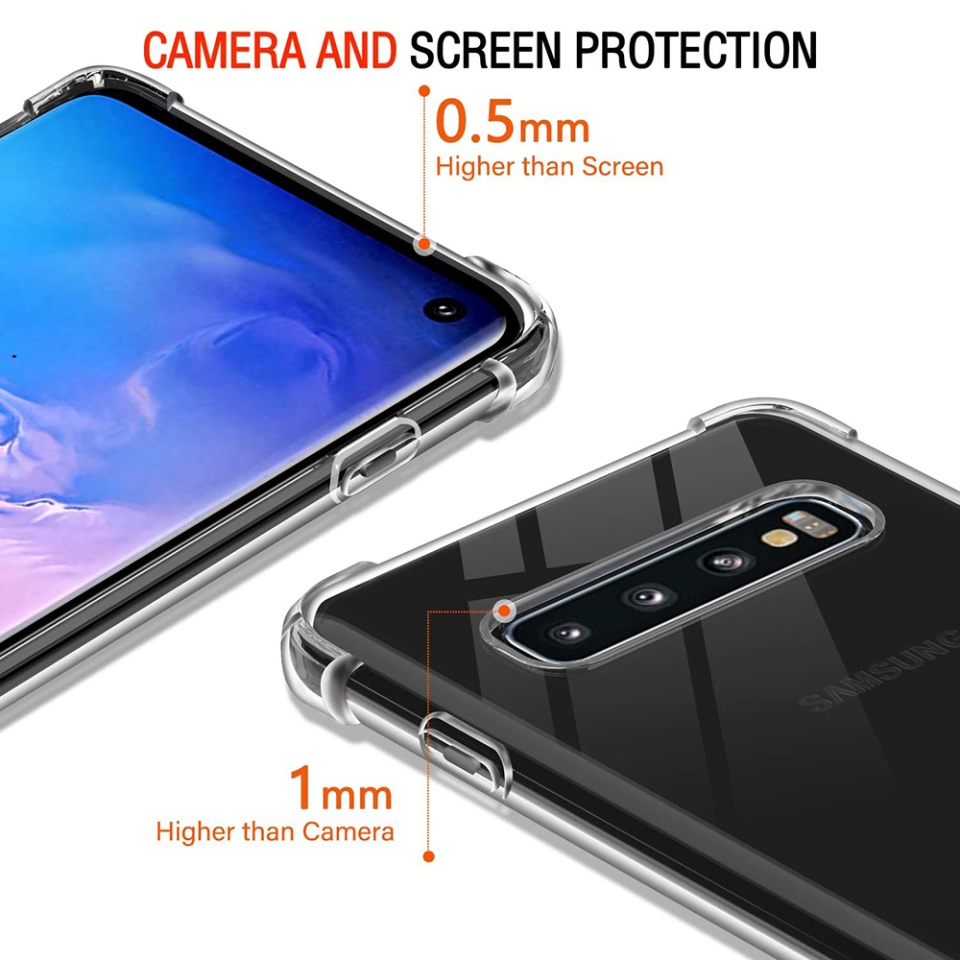 Husa pentru Samsung Galaxy S10 , SKYDDAR INNOVATION, Shockproof Clear din Silicon Slim, Transparenta, set cu sticker - 2 | YEO