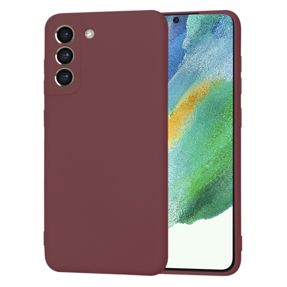 Husa pentru Samsung Galaxy S21 FE 5G din Silicon Catifelat, Protectie Premium, Skyddar SoftElegance MagSafe - Bordo