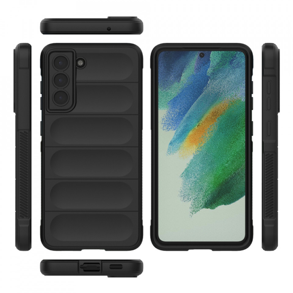Husa pentru Samsung Galaxy S21 FE 5G eleganta, din silicon mat, SKDR Vogue - Negru - 1 | YEO