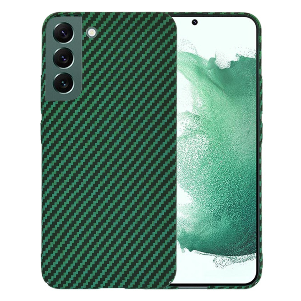 Husa pentru Samsung Galaxy S22 Plus 5G, SKYDDAR INNOVATION, textura carbon, Carbonite FiberShell, set cu sticker, Verde,
