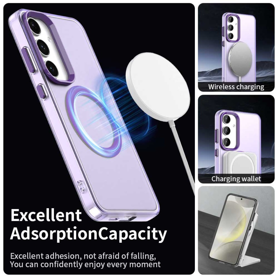 Husa pentru Samsung Galaxy S23 FE, SKYDDAR INOVATION, CandyCase, Magsafe, set cu sticker, Mov - 2 | YEO