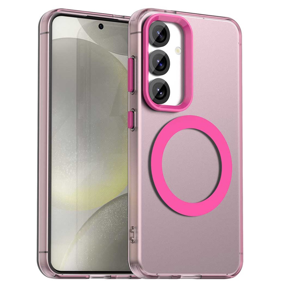 Husa pentru Samsung Galaxy S23 FE, SKYDDAR INOVATION, CandyCase, Magsafe, set cu sticker, Roz