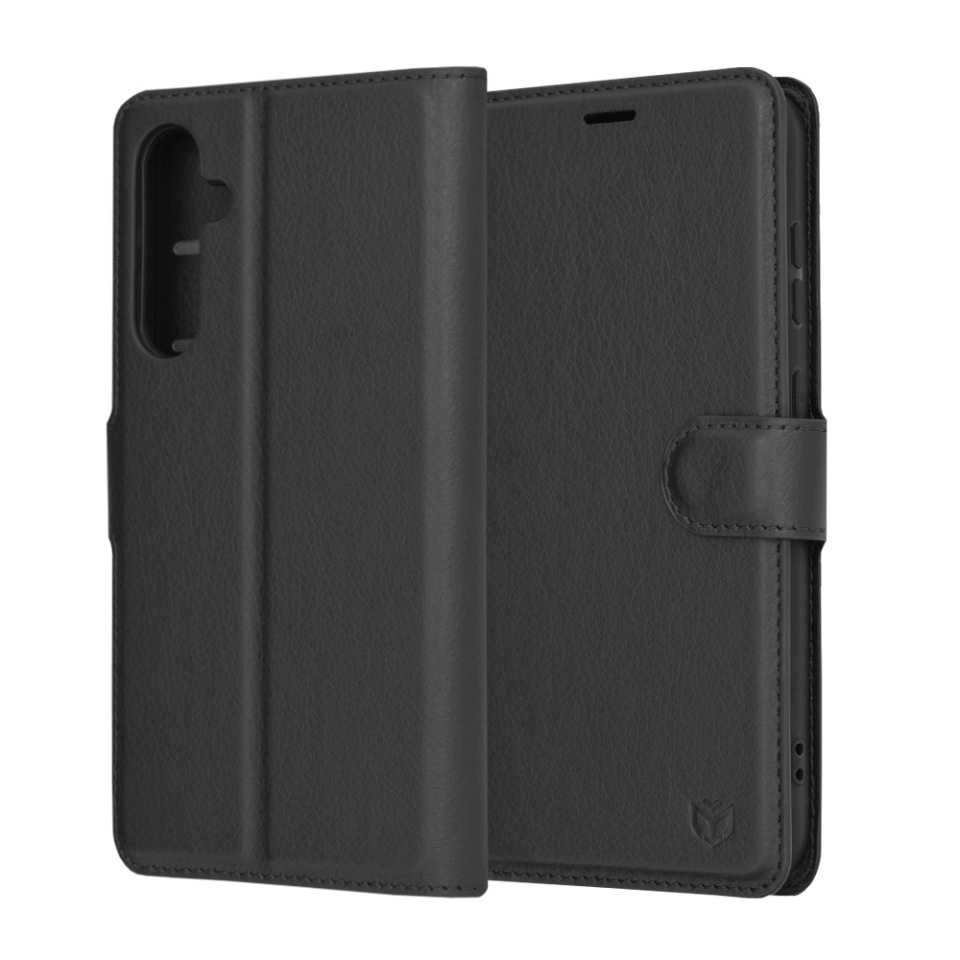Husa pentru Samsung Galaxy S23 FE tip Carte, cu Portofel Interior, Finisaje Premium, SKYDDAR Leather Wallet - Negru