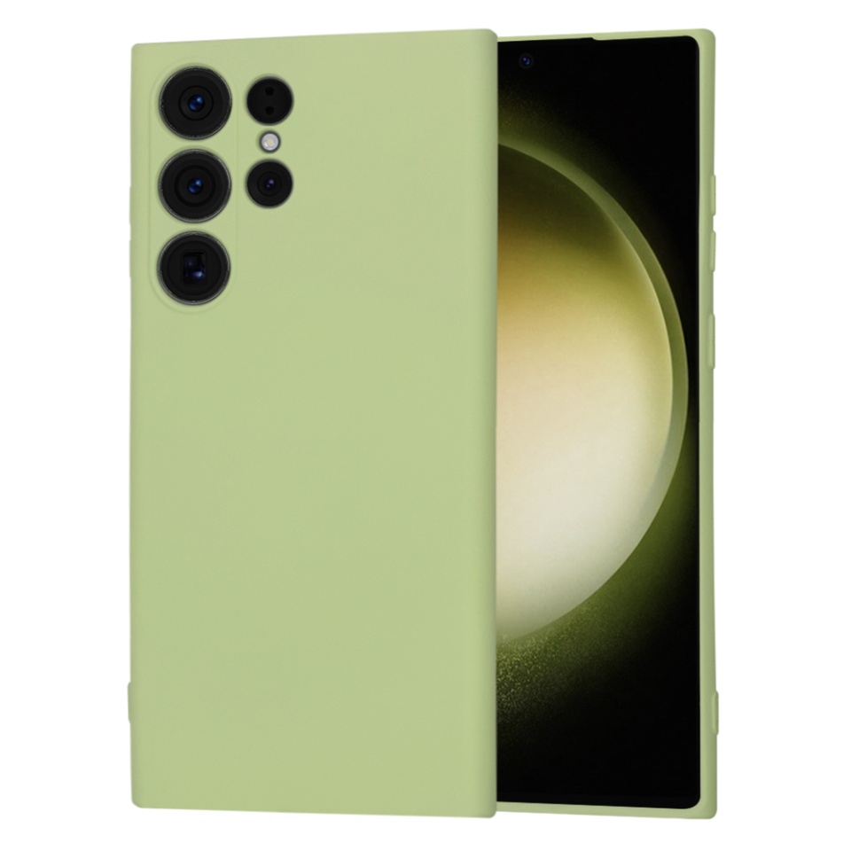 Husa pentru Samsung Galaxy S23 Ultra din Silicon Catifelat, Protectie Premium, Skyddar SoftElegance MagSafe - Verde
