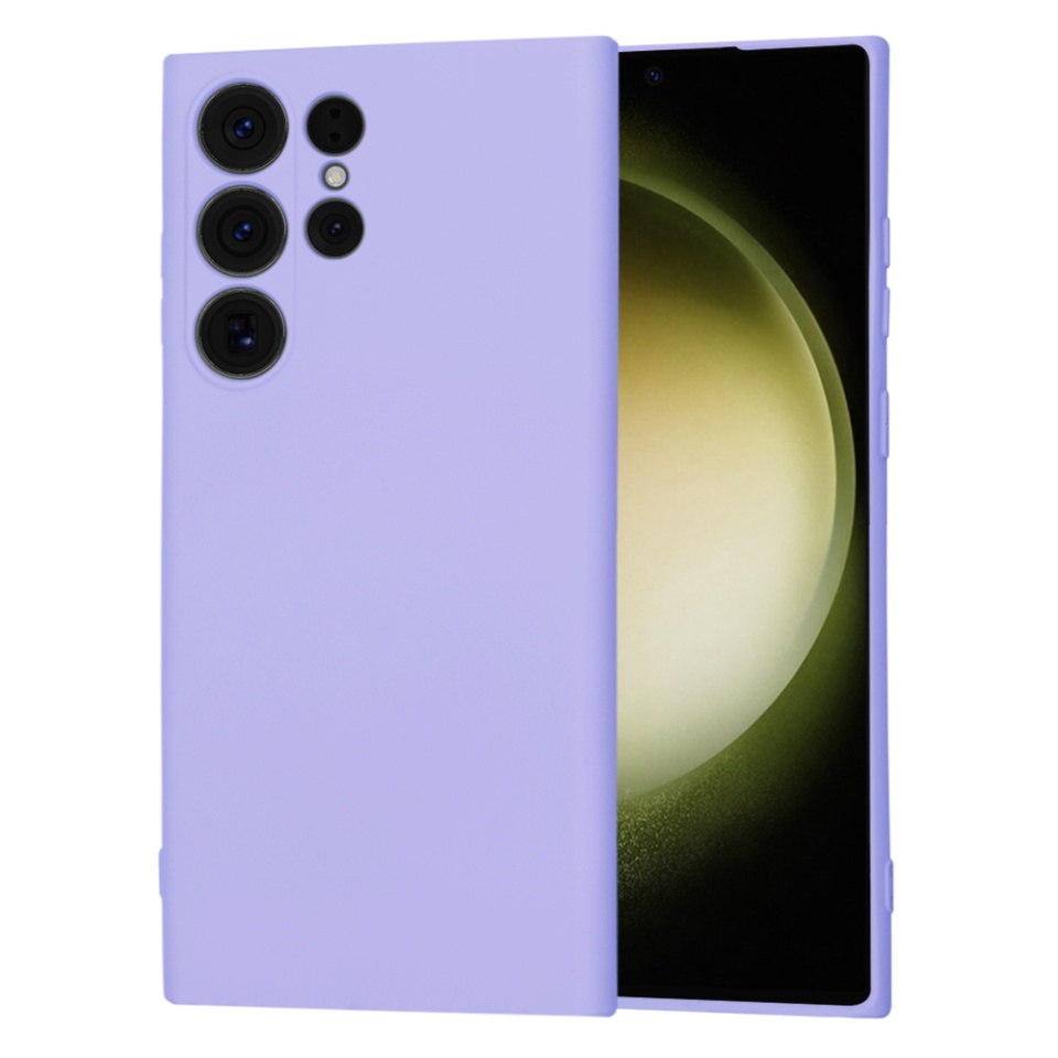 Husa pentru Samsung Galaxy S23 Ultra din Silicon Catifelat, Protectie Premium, Skyddar SoftElegance MagSafe - Violet