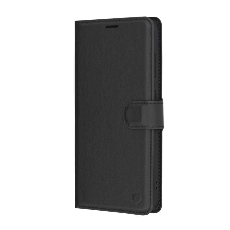 Husa pentru Samsung Galaxy S24 FE, SKYDDAR INNOVATION, Leather Folio tip Carte, cu Portofel Interior, Finisaje Premium, set cu sticker, Negru - 3 | YEO