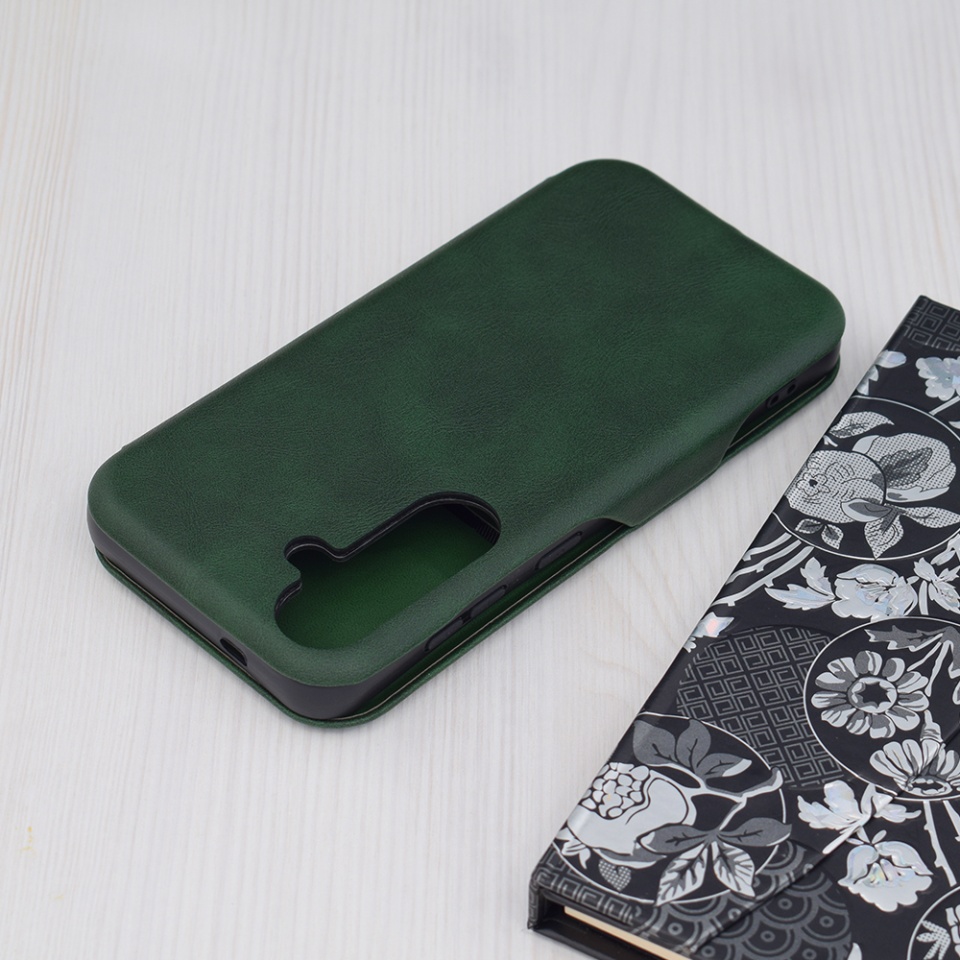 Husa pentru Samsung Galaxy S24, SKYDDAR INNOVATION, Safe Wallet tip carte din Piele Ecologica, Suport Carduri, Inchidere Magnetica, Verde, set cu sticker - 5